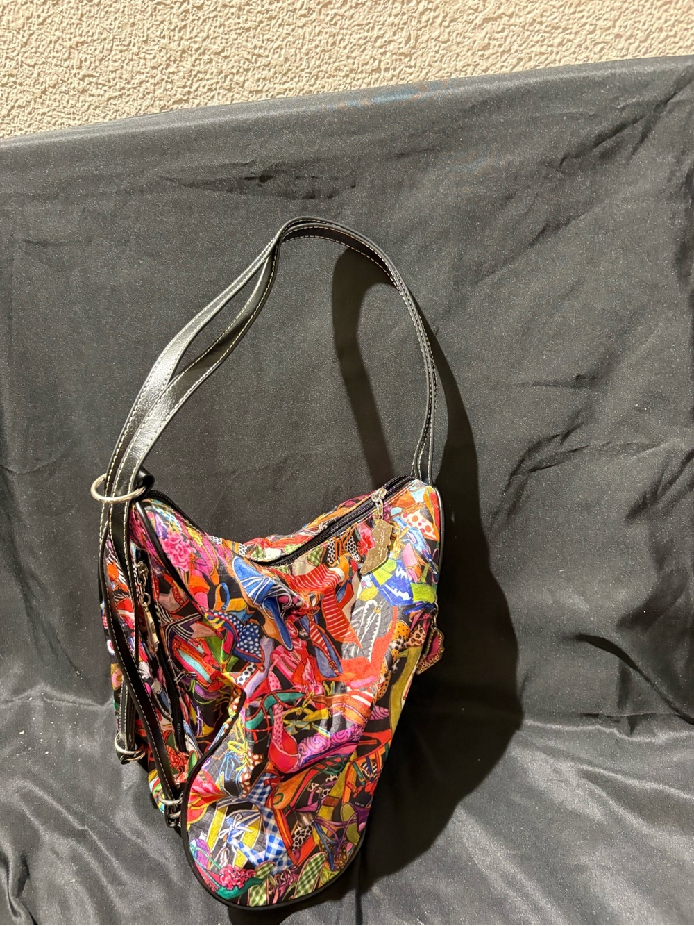 Sydney Love Multicolor Patterned Shoulder Bag with Black Strap